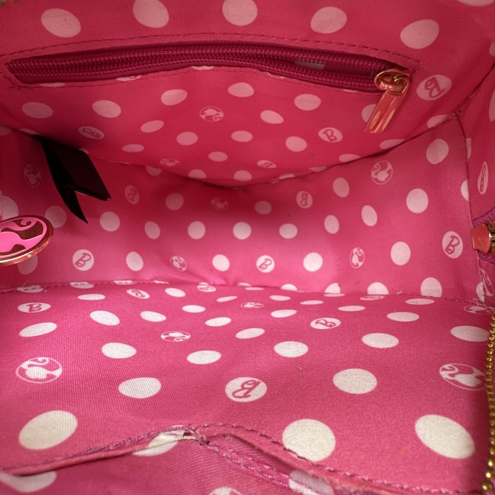 Barbie Our Universe Heart Figural Pink Sherpa Crossbody Bag - Picture 7 of 10